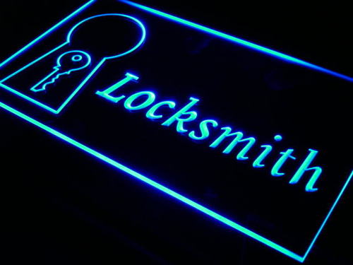 Locksmith Key Repair Door Lock Neon Light Sign